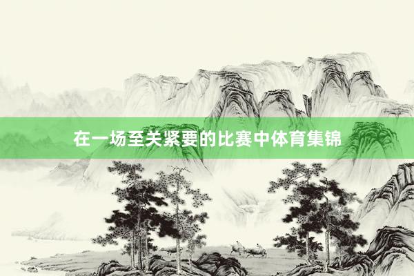 在一场至关紧要的比赛中体育集锦
