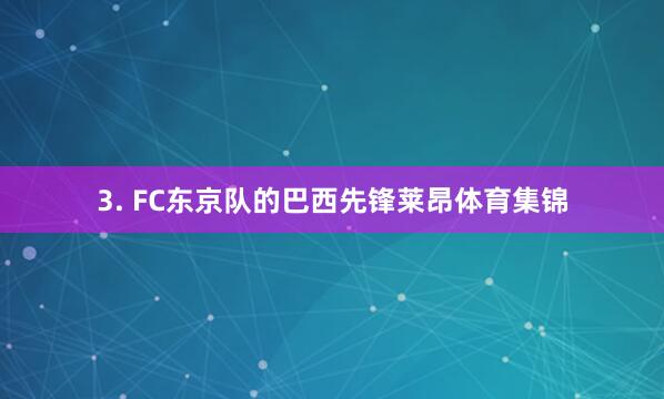 3. FC东京队的巴西先锋莱昂体育集锦