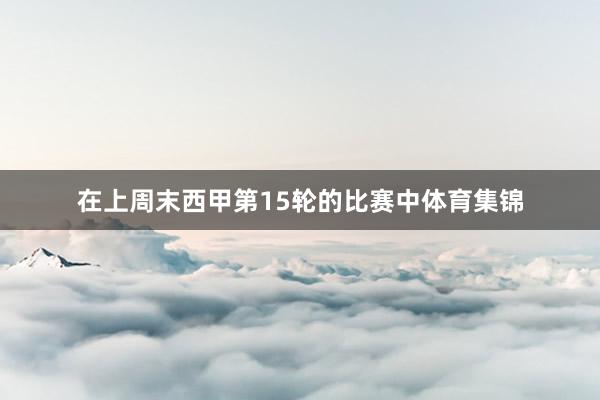 在上周末西甲第15轮的比赛中体育集锦