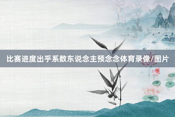比赛进度出乎系数东说念主预念念体育录像/图片